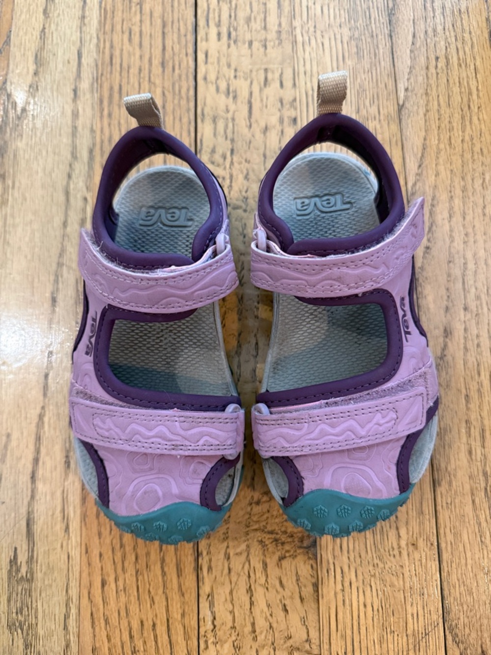 Teva Kids Purple and Light Pink Adjustable Sport Sandals Size 9 EUC - Picture 2 of 4